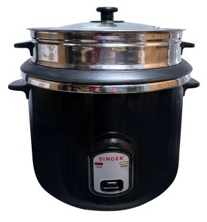 SINGER Rice Cooker 2.8L-SRCDB2800DELUX-BLK (Double Pot)