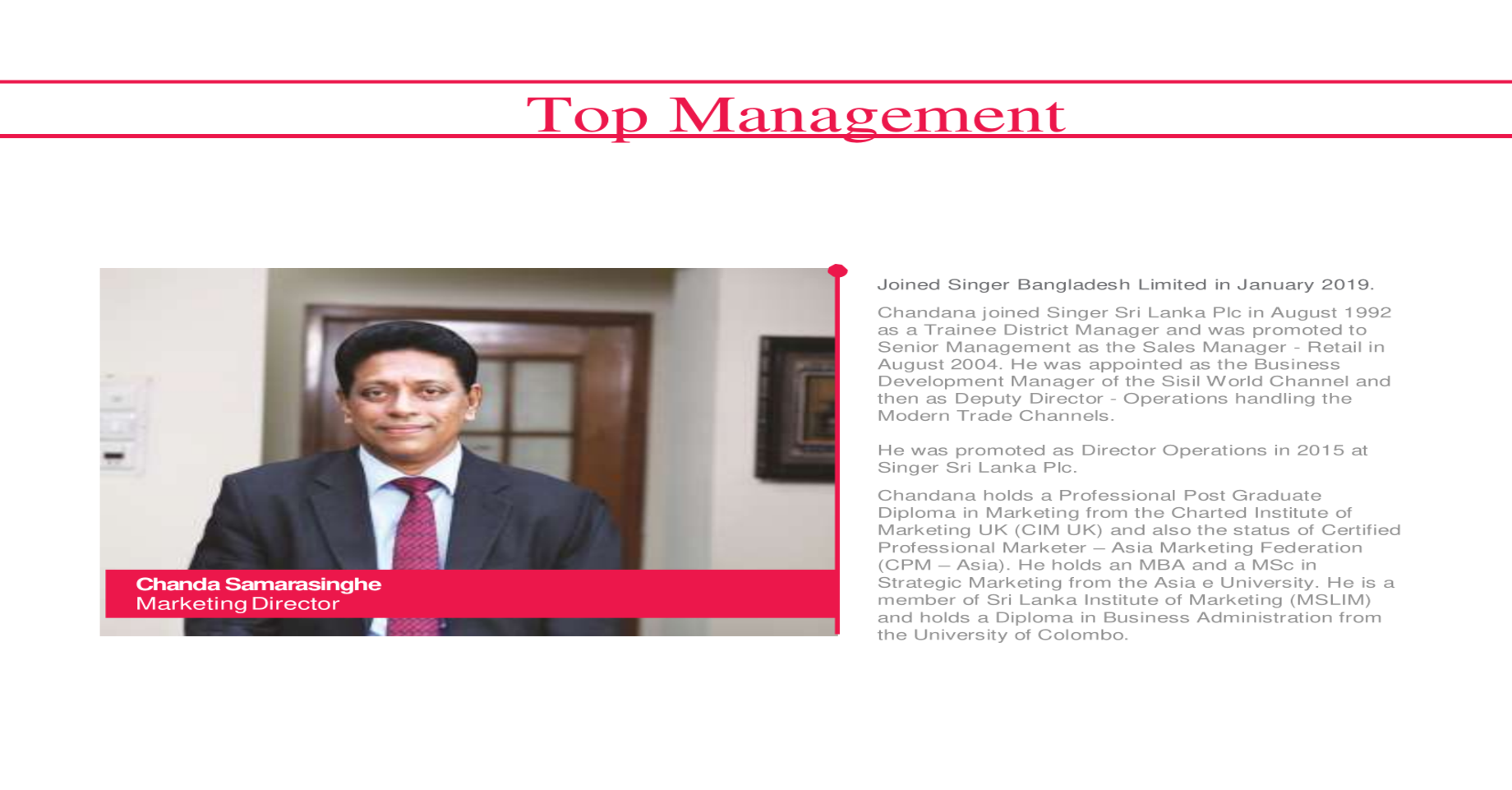 Top Managenment | SingerBD